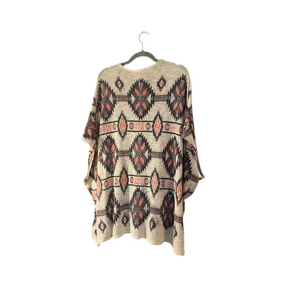 Blushed Open Knit Aztec Open Front Sweater 2XL Southwestern Western Bohemian - Picture 4 of 9
